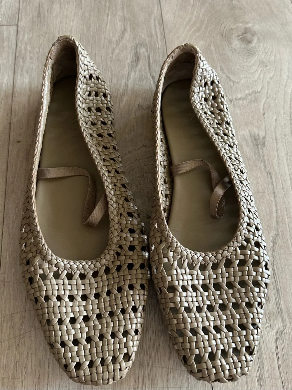 Vince Woven Ballet Flats in Tan